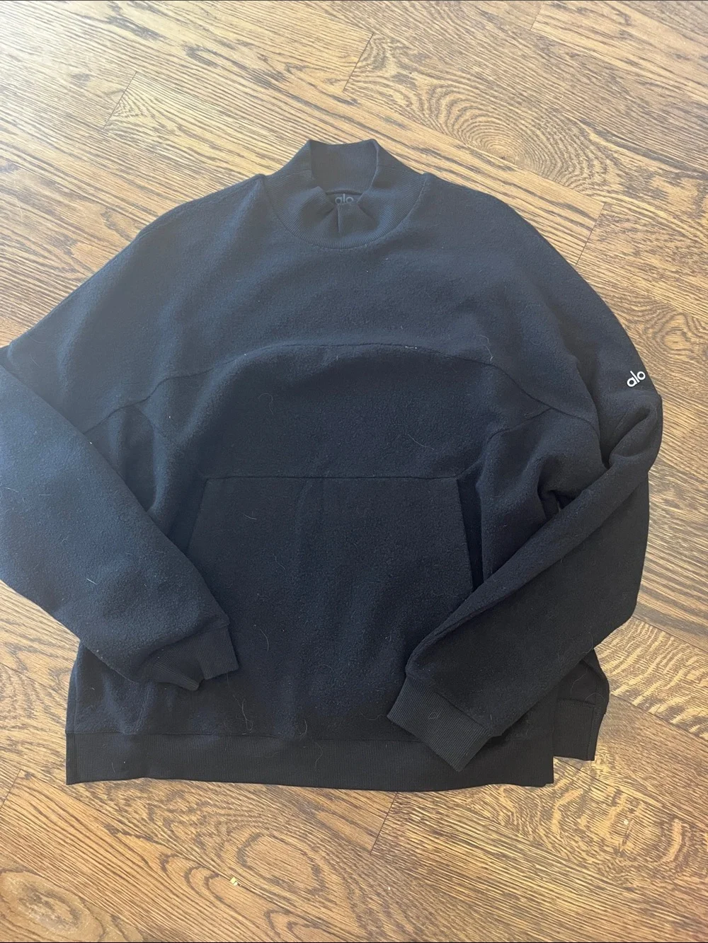 ALO Yoga Black Cowl Turtleneck Sweater